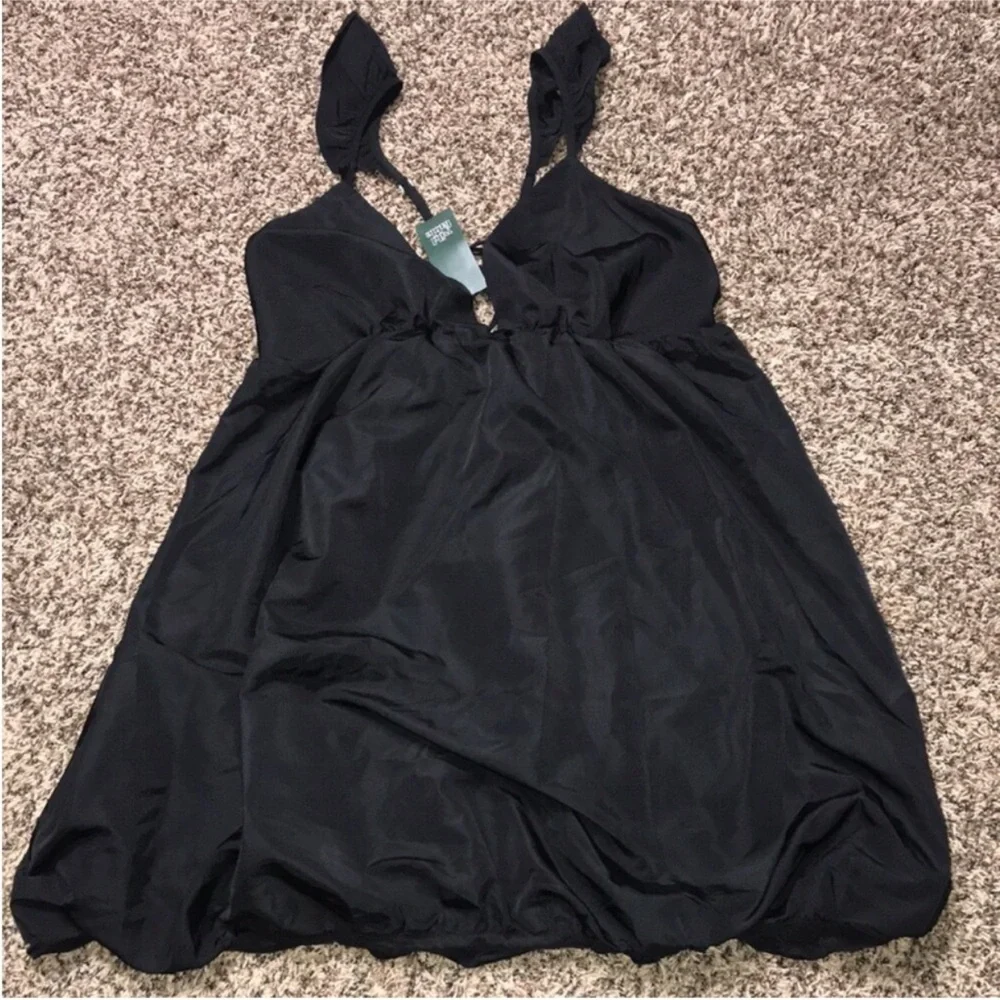 Wild Fable Mini Black Flutter Sleeve Bubble Lace Back Dress | NWT - Picture 4 of 9